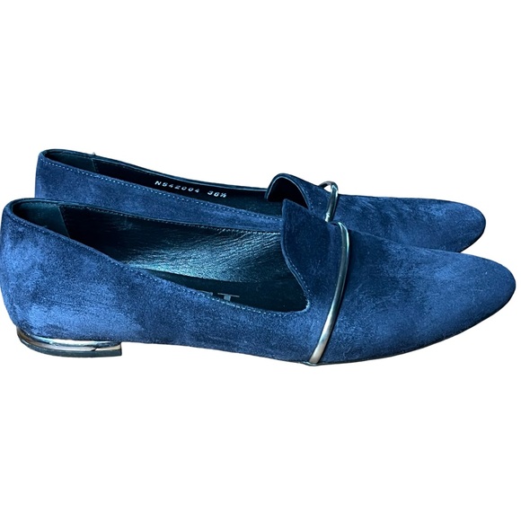 AGL Attilio Giusti Leombruni Blue Leather Suede Loafers Shoes Size 36.5 Preppy - Picture 3 of 10